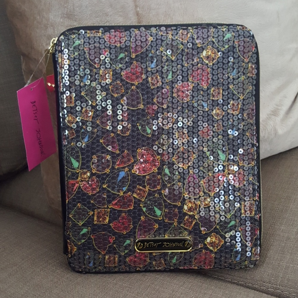 💖NWT Betsey Johnson Sequined Jewel EReader Case💖